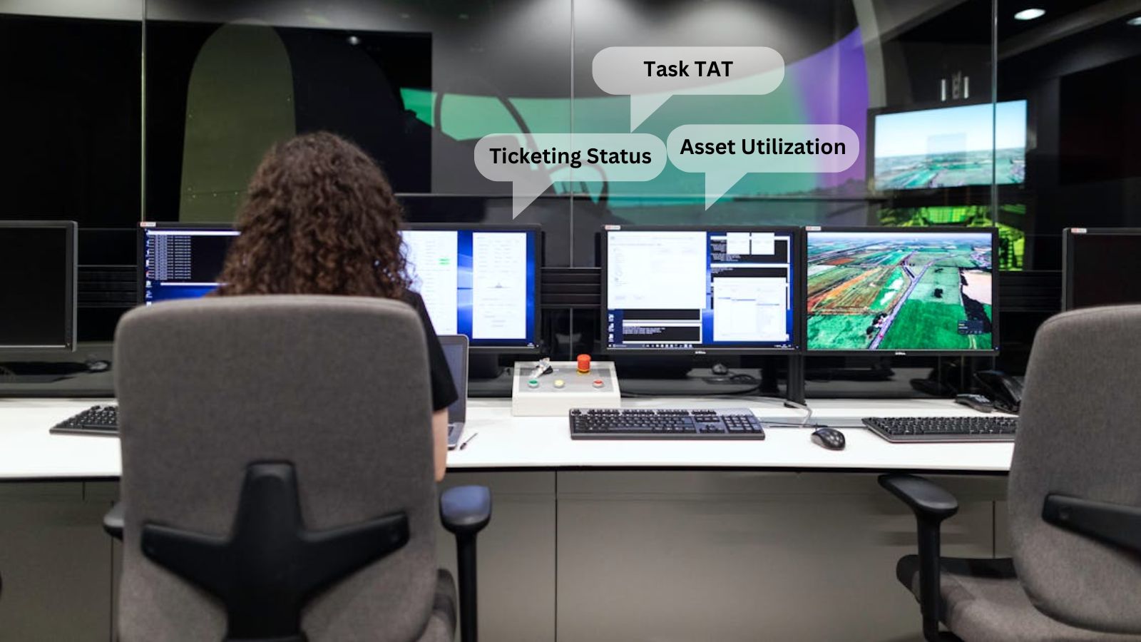 Trackerwave CAFM Command Dashboard with QR ticketing, housekeeping bed turnover status, BMS data and asset utilisation analytics
